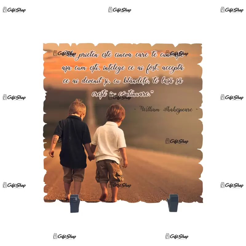 Un prieten este cineva care te cunoaste..., placheta cu mesaj